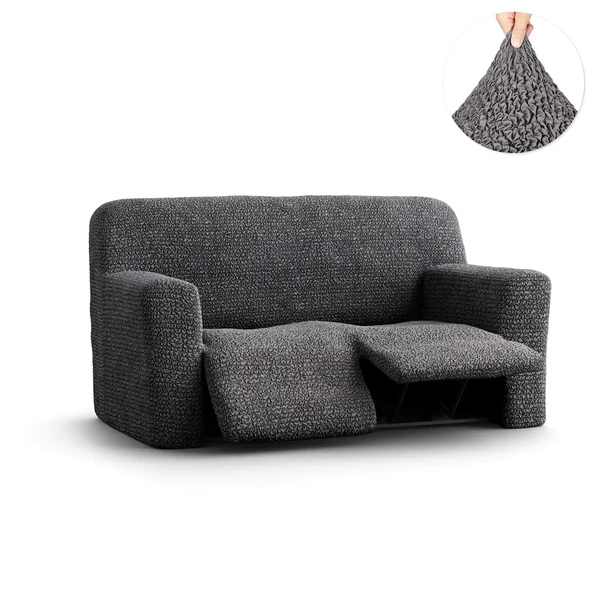 2 Seater Recliner Sofa Cover - Charcoal, Microfibra